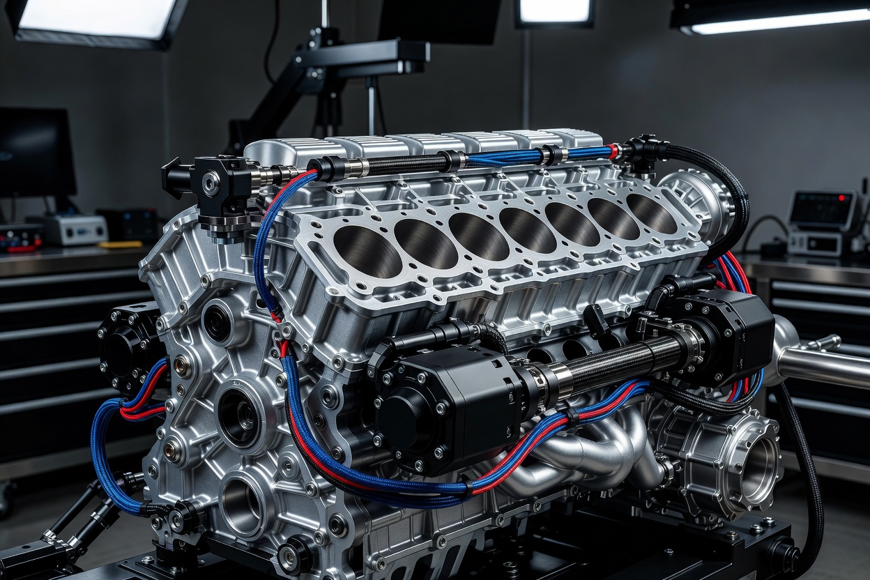 High Performance Hybrid V12 Supercar Engine Block